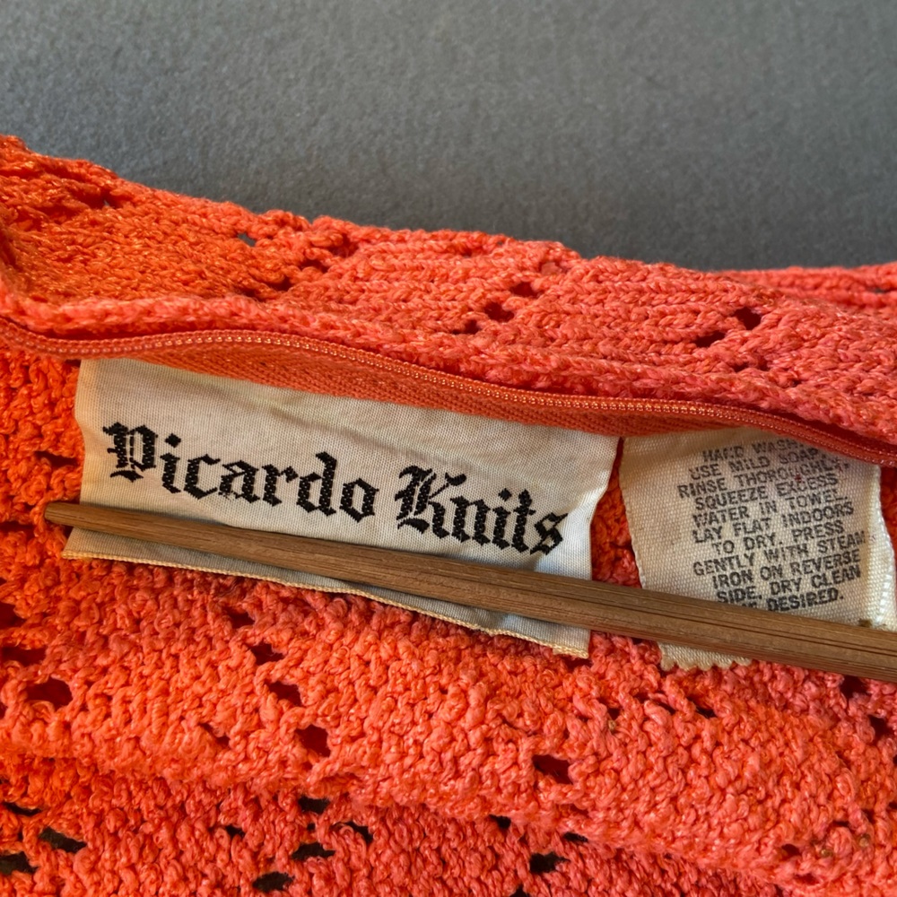 Vintage Picardo Knits Maxi Dress 2 pieces long sleeve jacket + sleeveless dress - Picture 6 of 16